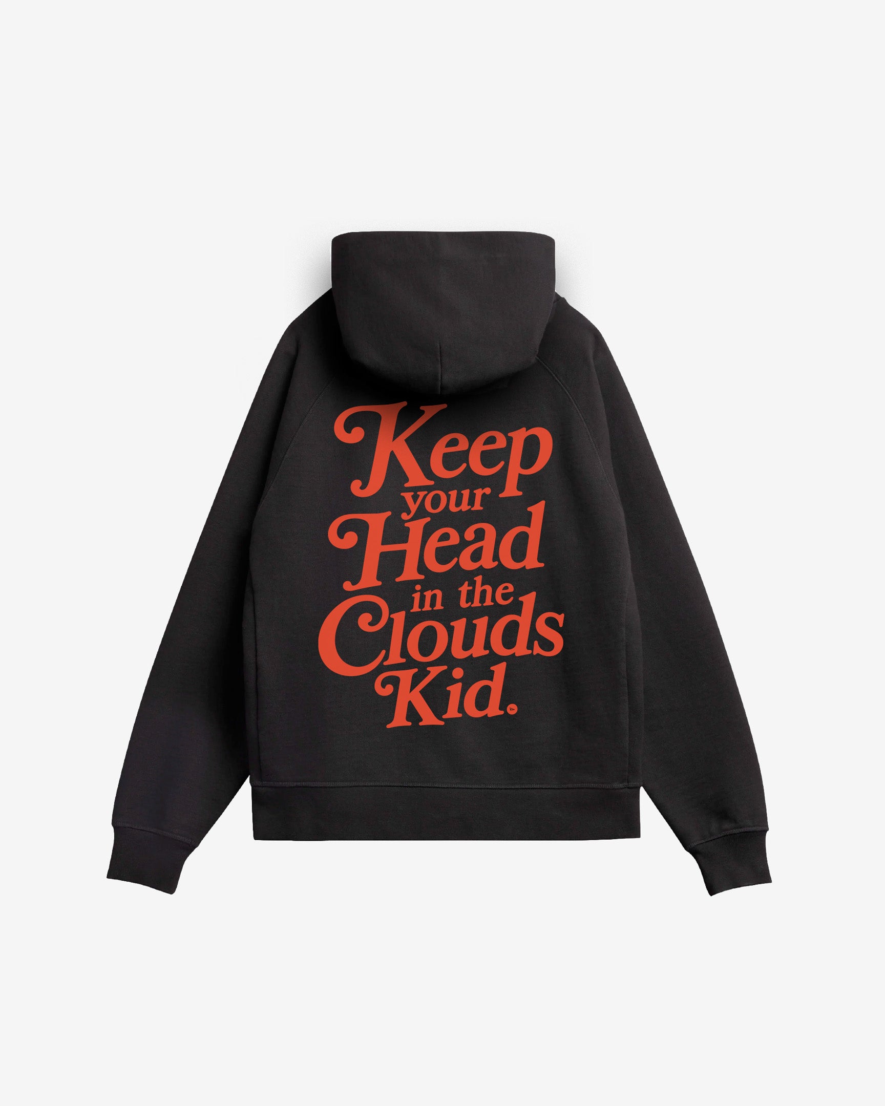 Back view of Keep Your Head In The Clouds x SF limited hoodie with San Francisco artwork