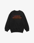 Front view of Intention x SF limited crew neck with Launch Intention graphic
