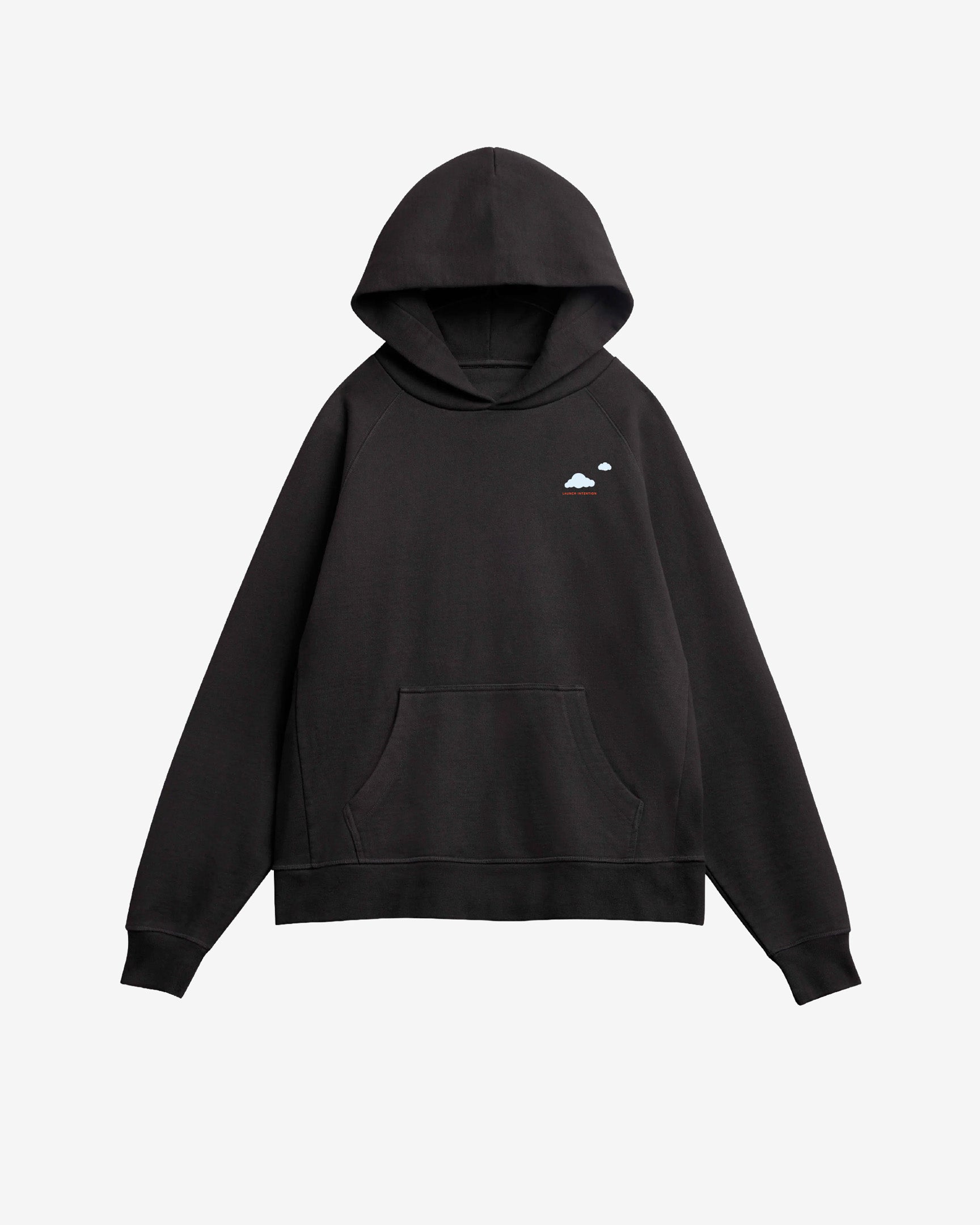 Front view of Keep Your Head In The Clouds x SF limited hoodie by Launch Intention