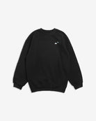 Front view of Keep Your Head In The Clouds x SF limited black crew neck