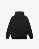 Back view of black Launch zip hoodie with discreet Launch Intention branding