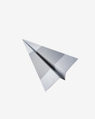 Silver Lining 24 inch grey and white paper plane sculpture by Griffin Loop