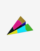 Chromatic Intention 24 inch multi-color gold leaf paper plane sculpture by Griffin Loop