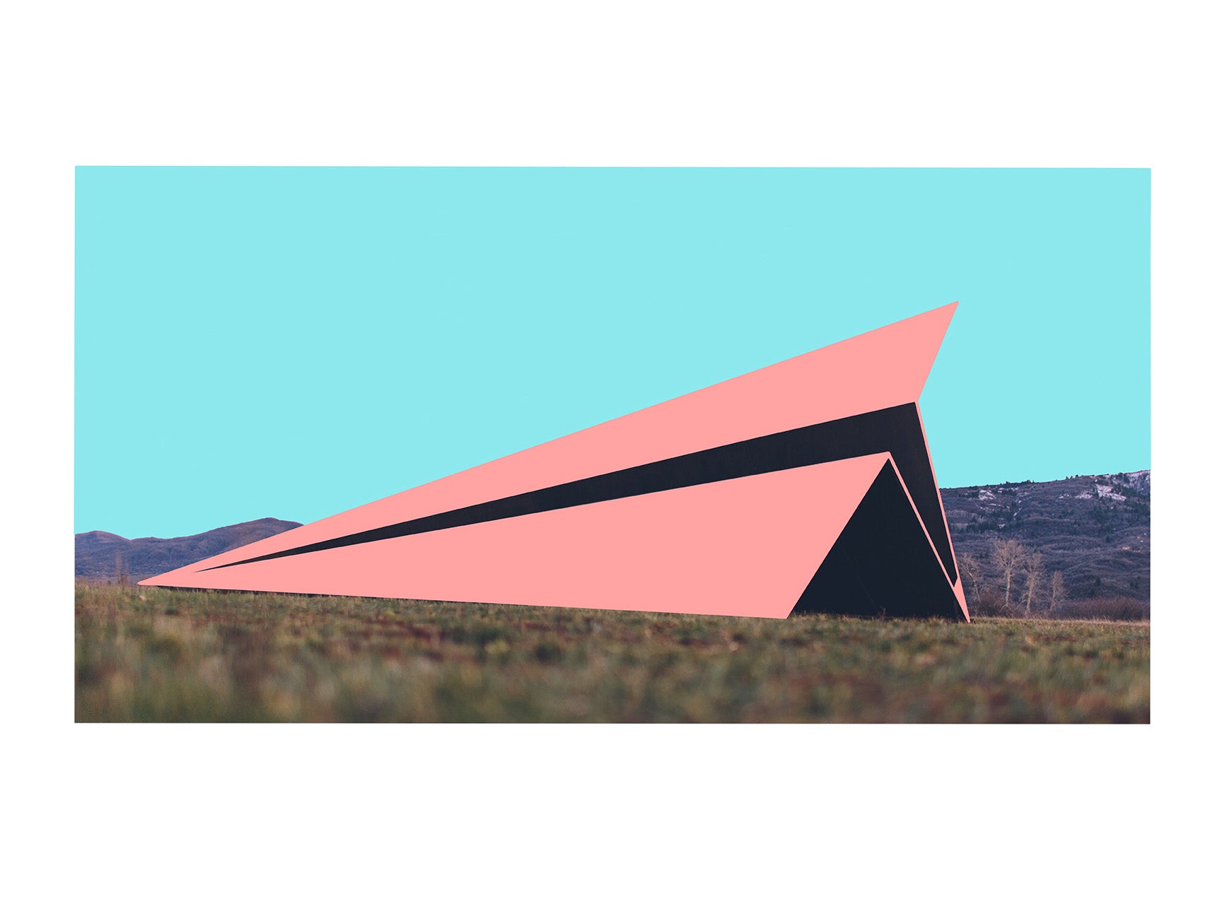 Launch Intention Print No.001 product mockup with vivid paper plane artwork