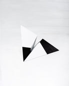 Grey Area 24 inch black and white paper plane sculpture by Griffin Loop