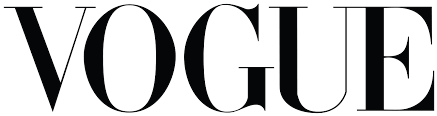 Black 'Vogue' logo on a white background